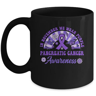 Pancreatic Cancer Awareness In November We Wear Purple Groovy Mug | teecentury