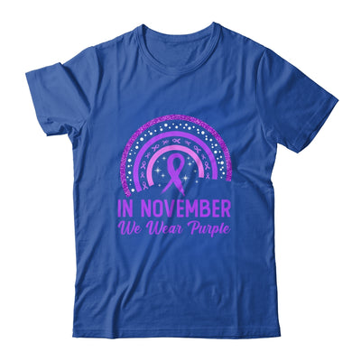 Pancreatic Cancer Awareness In November We Wear Purple Rainbow Shirt & Hoodie | teecentury