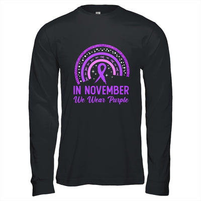 Pancreatic Cancer Awareness In November We Wear Purple Rainbow Shirt & Hoodie | teecentury