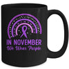 Pancreatic Cancer Awareness In November We Wear Purple Rainbow Mug | teecentury