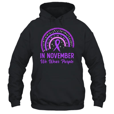 Pancreatic Cancer Awareness In November We Wear Purple Rainbow Shirt & Hoodie | teecentury