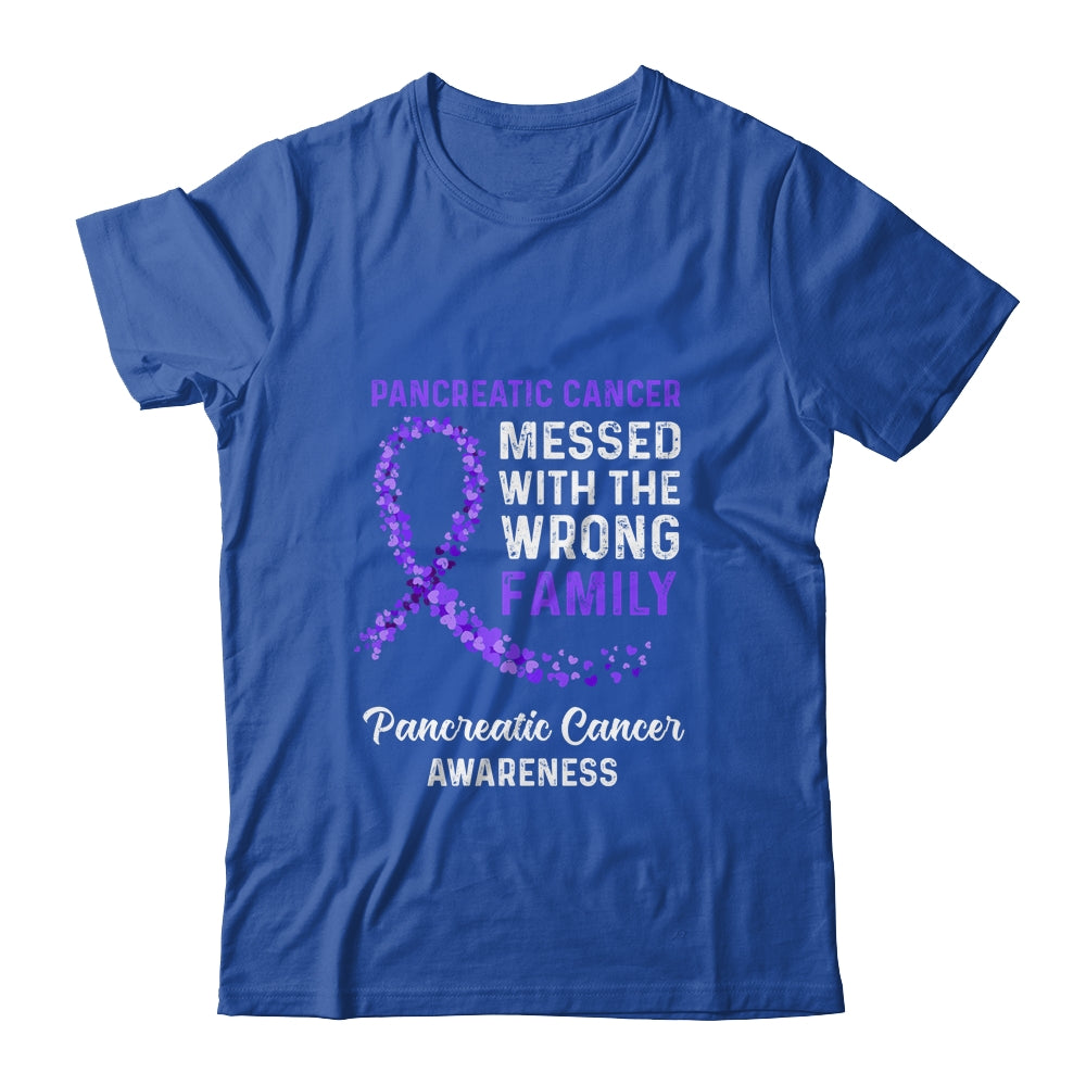 Pancreatic Cancer Awareness Messed With The Wrong Family Support T-Shirt & Hoodie | Teecentury.com