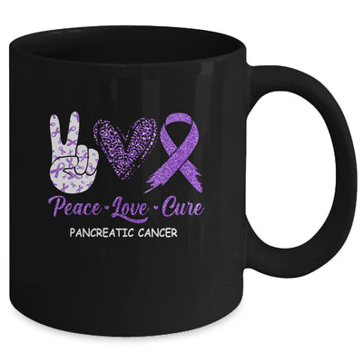 Pancreatic Cancer Peace Love Cure Leopard Mug Coffee Mug | Teecentury.com