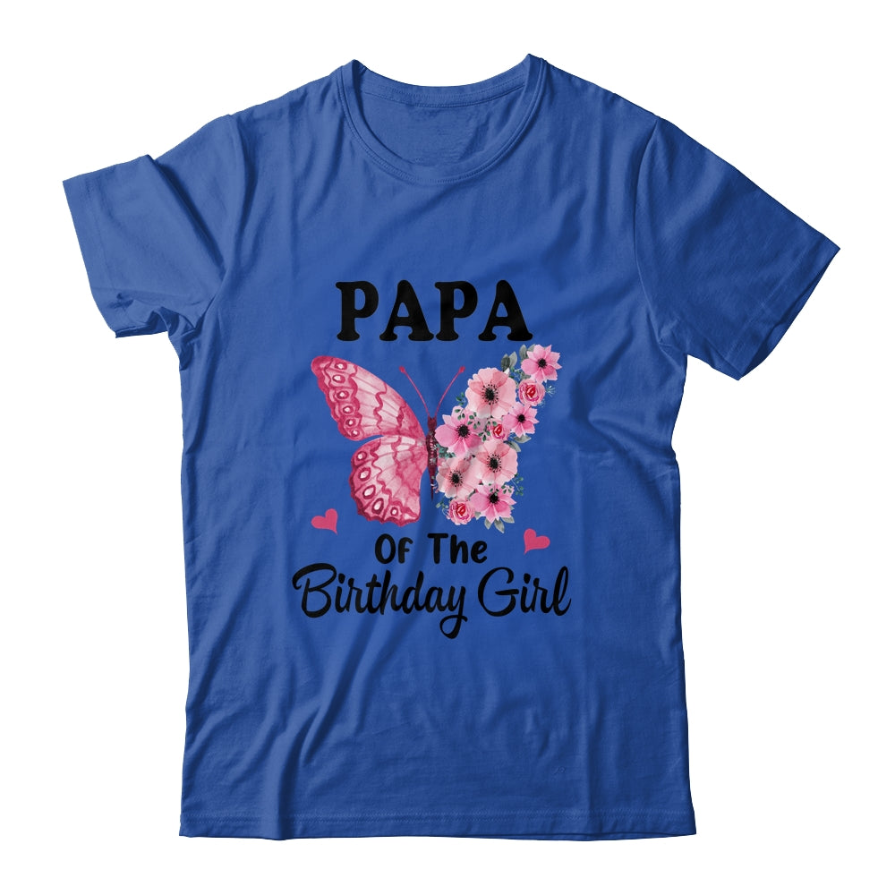 Papa 1st First Birthday Matching Family Butterfly Floral Shirt & Hoodie | teecentury