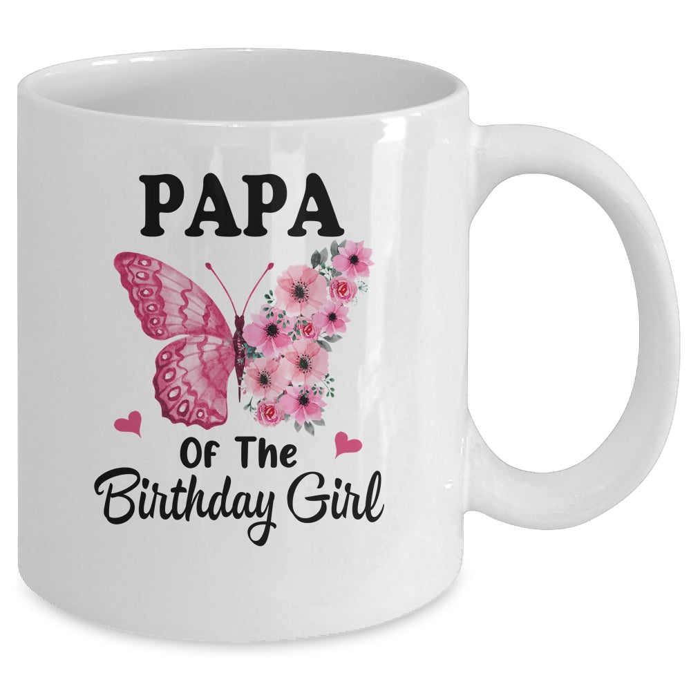 Papa 1st First Birthday Matching Family Butterfly Floral Mug | teecentury