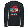 Papa The Man The Myth The Bad Influence American Flag T-Shirt & Hoodie | Teecentury.com