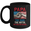Papa The Man The Myth The Bad Influence American Flag Mug Coffee Mug | Teecentury.com