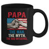 Papa The Man The Myth The Bad Influence American Flag Mug Coffee Mug | Teecentury.com