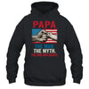 Papa The Man The Myth The Bad Influence American Flag T-Shirt & Hoodie | Teecentury.com