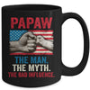 Papaw The Man The Myth The Bad Influence American Flag Mug Coffee Mug | Teecentury.com