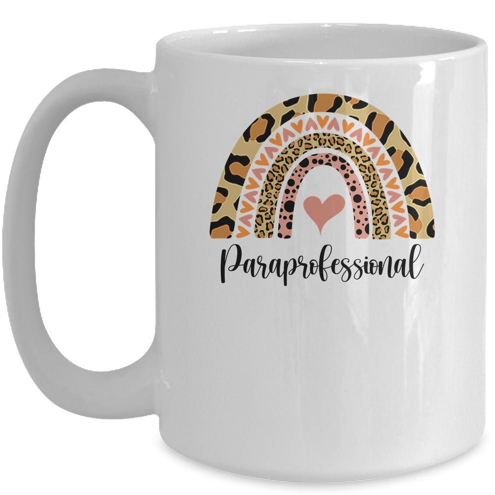 Paraprofessional Rainbow Leopard Funny School Mug Coffee Mug | Teecentury.com