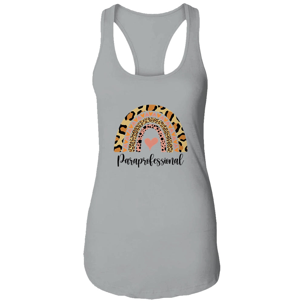 Paraprofessional Rainbow Leopard Funny School T-Shirt & Tank Top | Teecentury.com