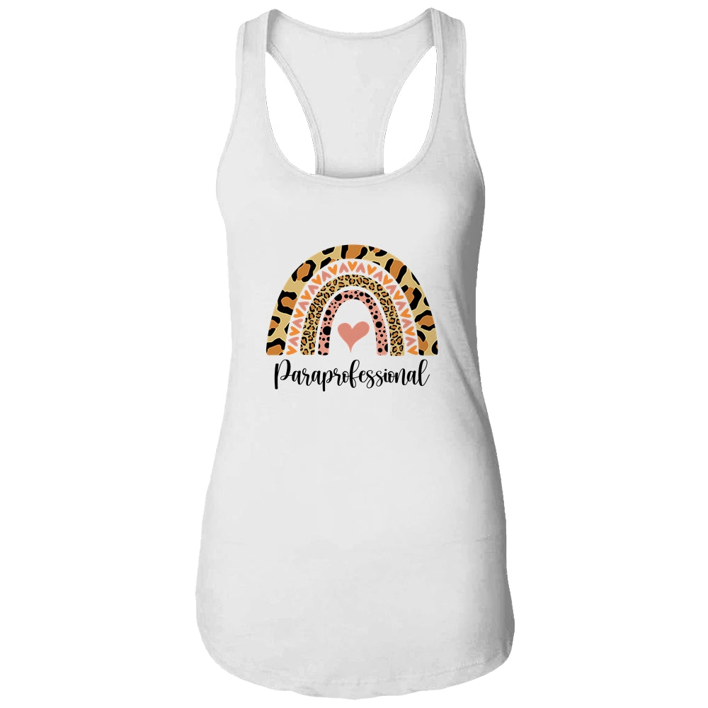 Paraprofessional Rainbow Leopard Funny School T-Shirt & Tank Top | Teecentury.com