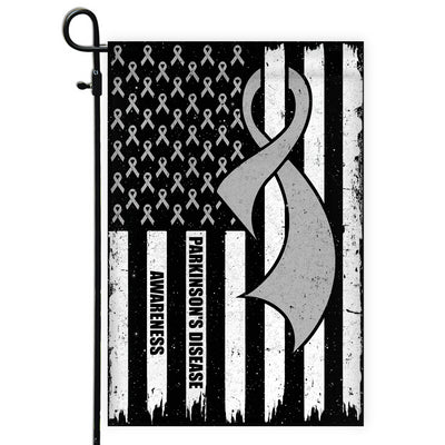 Parkinson's Disease Awareness America Flag Grey Ribbon Flag | Teecentury.com