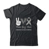 Parkinson's Disease Awareness Peace Love Cure Leopard T-Shirt & Hoodie | Teecentury.com