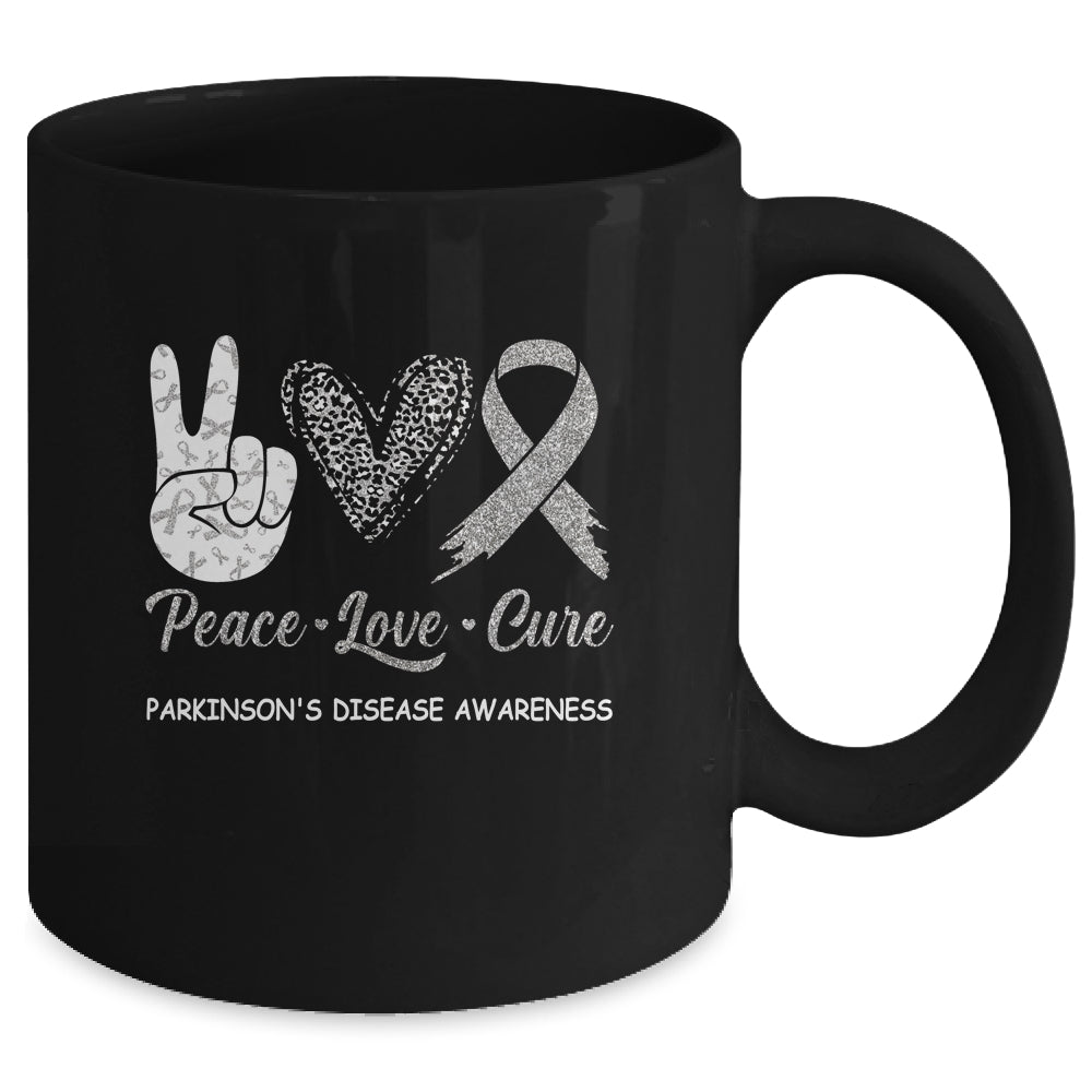 Parkinson's Disease Awareness Peace Love Cure Leopard Mug Coffee Mug | Teecentury.com