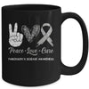 Parkinson's Disease Awareness Peace Love Cure Leopard Mug Coffee Mug | Teecentury.com