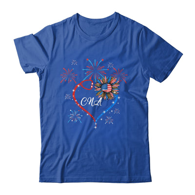 Patriotic CNA Nurse 4th Of July American Flag Sunflower Love Shirt & Tank Top | teecentury