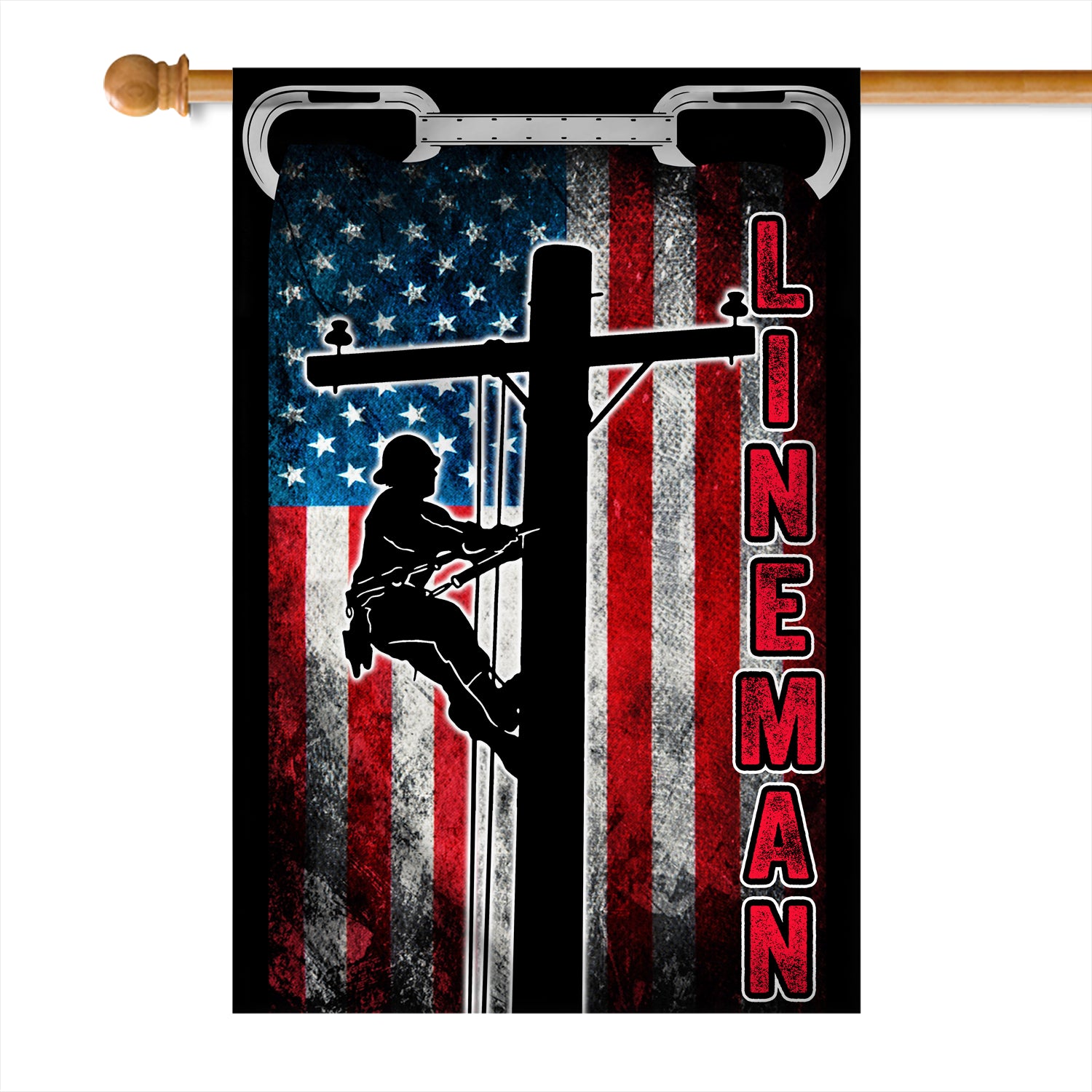 Patriotic Lineman Flag American US Flag | Teecentury.com