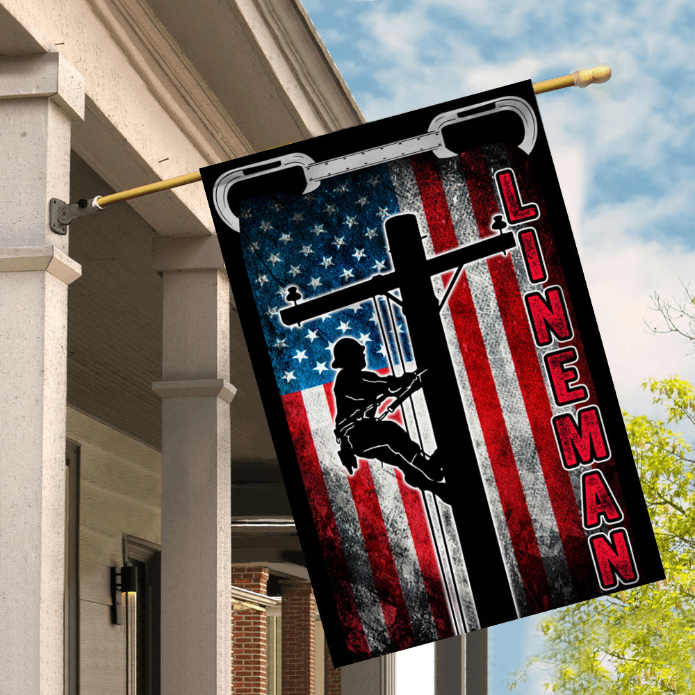 Patriotic Lineman Flag American US Flag | Teecentury.com