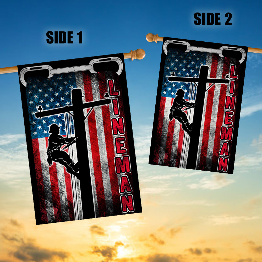 Patriotic Lineman Flag American US Flag | Teecentury.com