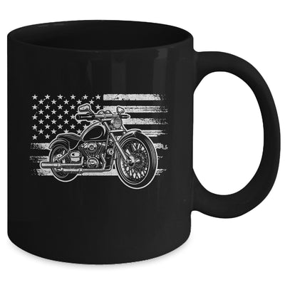 Patriotic Motorcycle Biker Vintage American US Flag Mug | teecentury