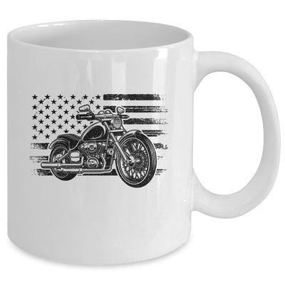 Patriotic Motorcycle Vintage American US Flag Biker Mug | teecentury