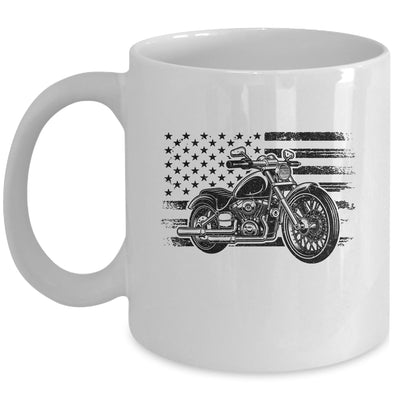 Patriotic Motorcycle Vintage American US Flag Biker Mug | teecentury