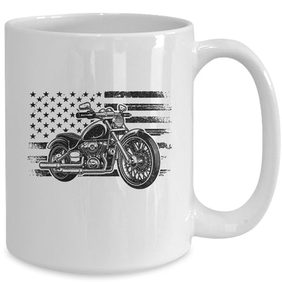 Patriotic Motorcycle Vintage American US Flag Biker Mug | teecentury