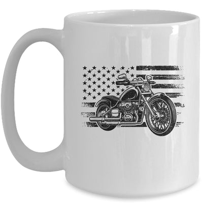 Patriotic Motorcycle Vintage American US Flag Biker Mug | teecentury