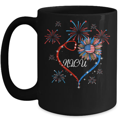 Patriotic NICU Nurse 4th Of July American Flag Sunflower Love Mug | teecentury