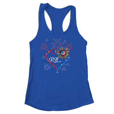 Patriotic RN Nurse 4th Of July American Flag Sunflower Love Shirt & Tank Top | teecentury