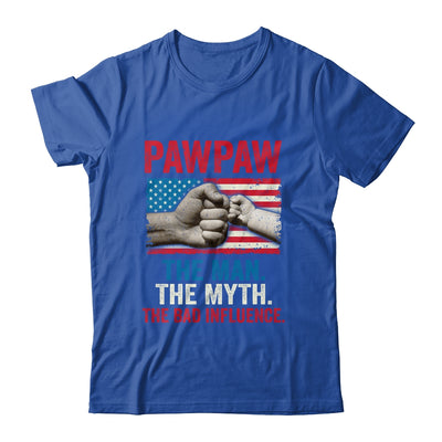 Pawpaw The Man The Myth The Bad Influence American Flag T-Shirt & Hoodie | Teecentury.com