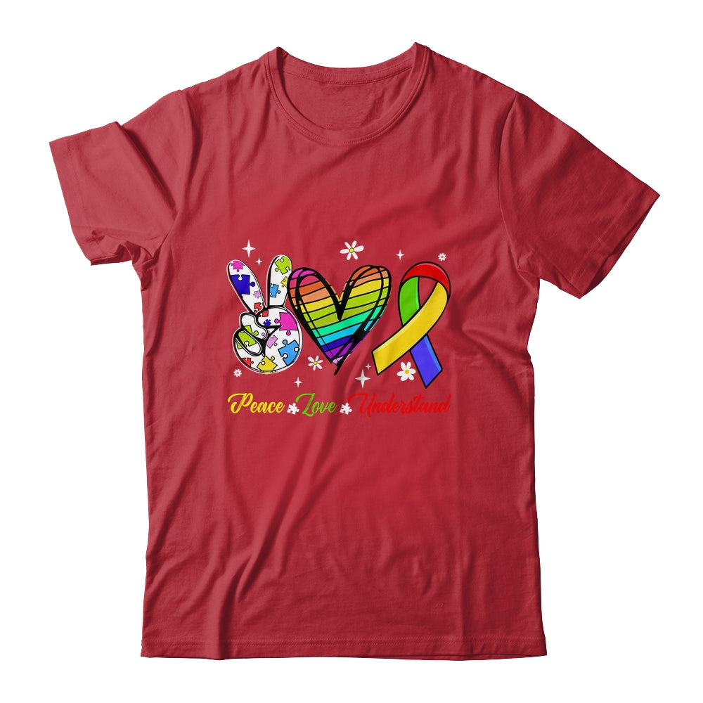 Peace Love Autism Awareness Autism Kids Mom Dad Shirt & Hoodie | teecentury
