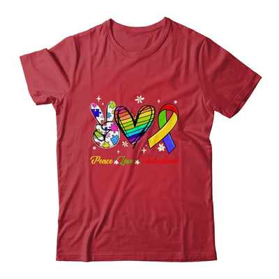 Peace Love Autism Awareness Autism Kids Mom Dad Shirt & Hoodie | teecentury