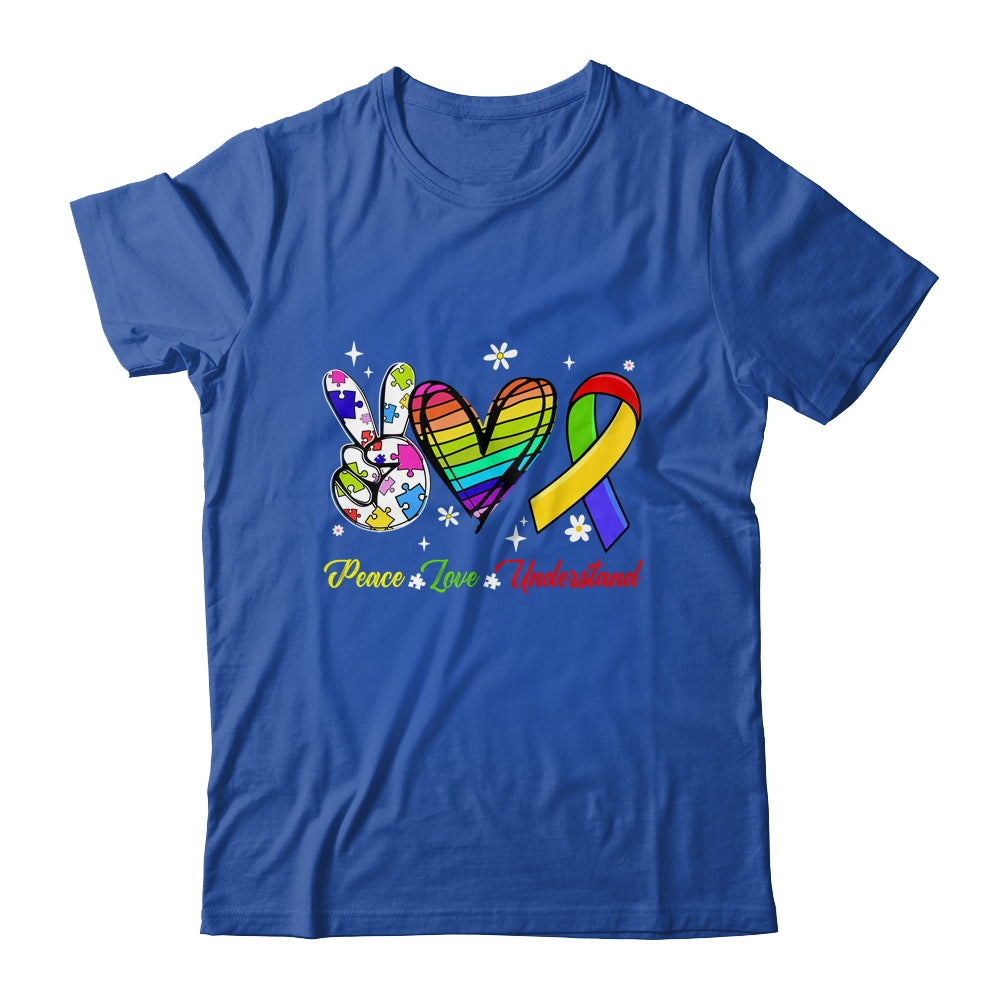 Peace Love Autism Awareness Autism Kids Mom Dad Shirt & Hoodie | teecentury