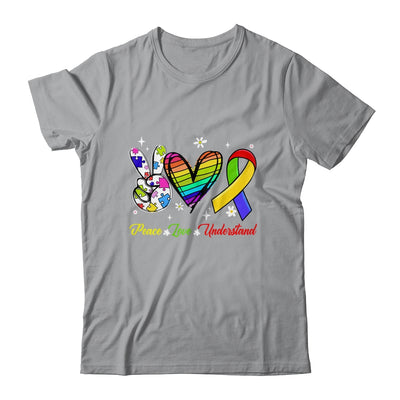 Peace Love Autism Awareness Autism Kids Mom Dad Shirt & Hoodie | teecentury