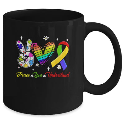 Peace Love Autism Awareness Autism Kids Mom Dad Mug | teecentury