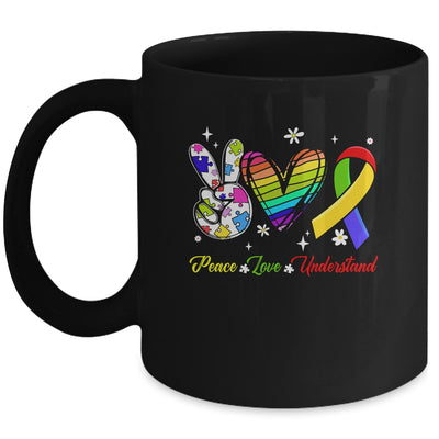 Peace Love Autism Awareness Autism Kids Mom Dad Mug | teecentury
