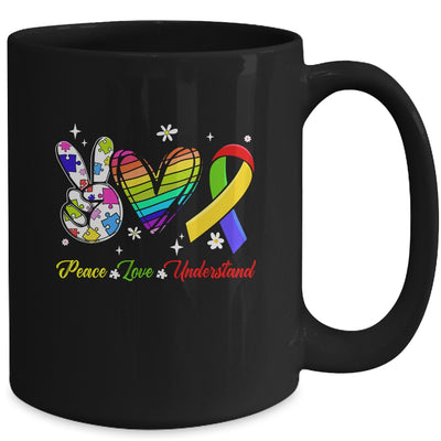 Peace Love Autism Awareness Autism Kids Mom Dad Mug | teecentury