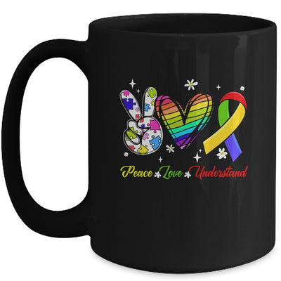 Peace Love Autism Awareness Autism Kids Mom Dad Mug | teecentury