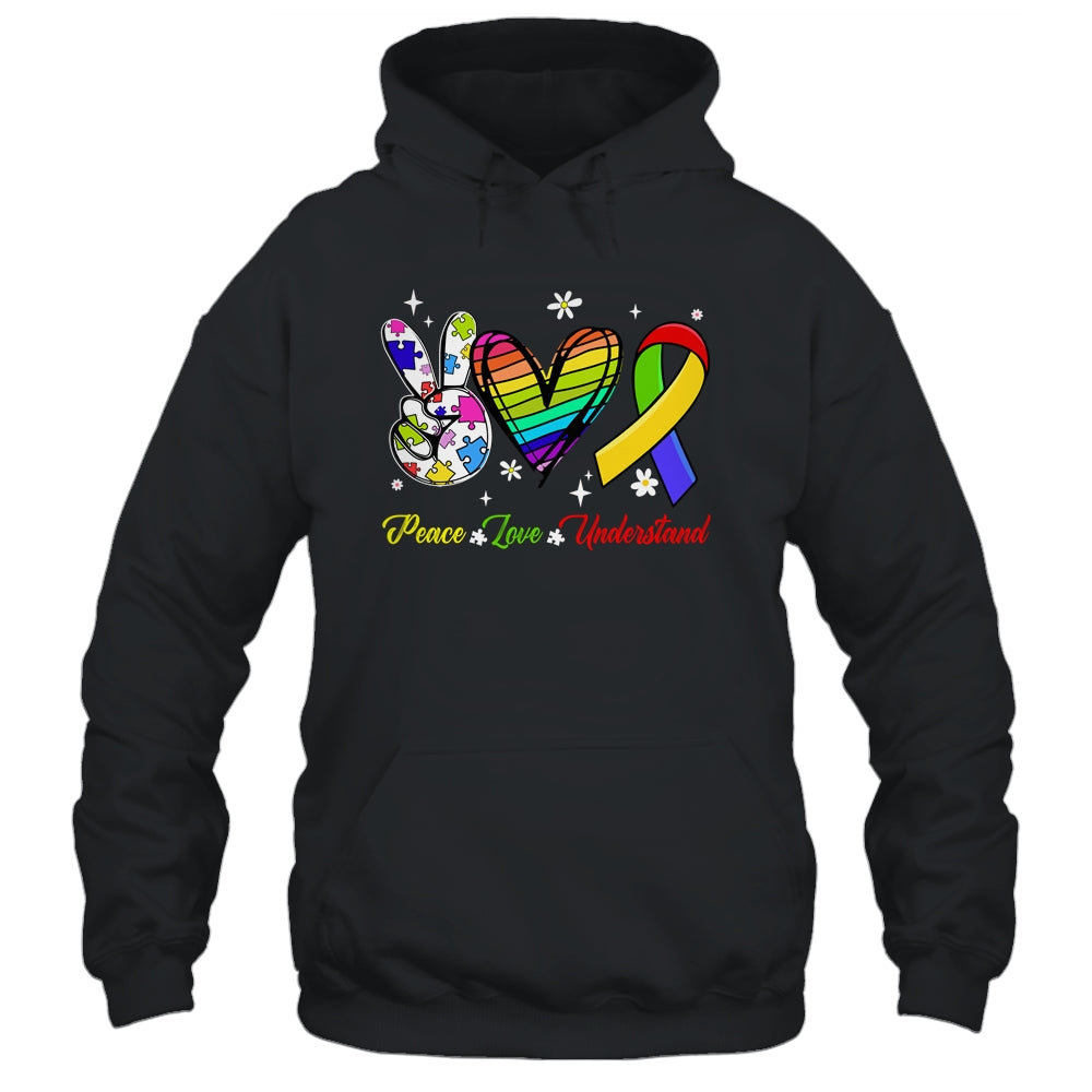 Peace Love Autism Awareness Autism Kids Mom Dad Shirt & Hoodie | teecentury