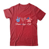 Peace Love Cat Lover American Flag Happy 4th Of July Shirt & Tank Top | teecentury