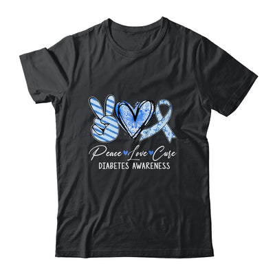 Peace Love Cure Blue Ribbon Diabetes Awareness Shirt & Hoodie | teecentury