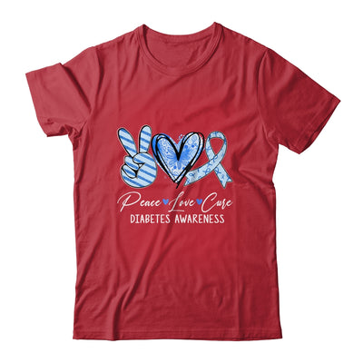Peace Love Cure Blue Ribbon Diabetes Awareness Shirt & Hoodie | teecentury