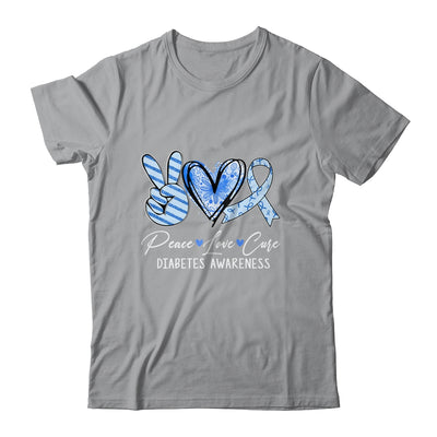 Peace Love Cure Blue Ribbon Diabetes Awareness Shirt & Hoodie | teecentury