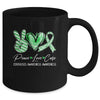 Peace Love Cure Green Ribbon Cirrhosis Awareness Mug Awareness Mug | teecentury