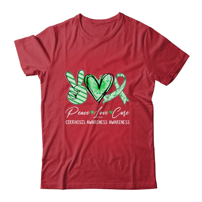 Peace Love Cure Green Ribbon Cirrhosis Awareness Shirt & Hoodie Awareness Shirt & Hoodie | teecentury
