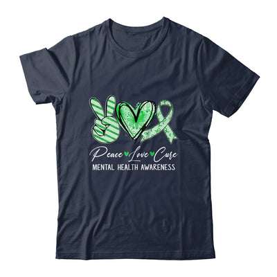 Peace Love Cure Green Ribbon Mental Health Awareness Shirt & Hoodie | teecentury