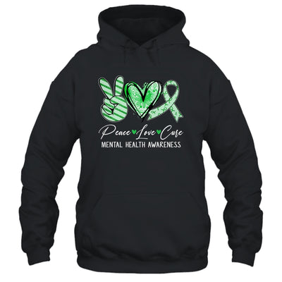 Peace Love Cure Green Ribbon Mental Health Awareness Shirt & Hoodie | teecentury